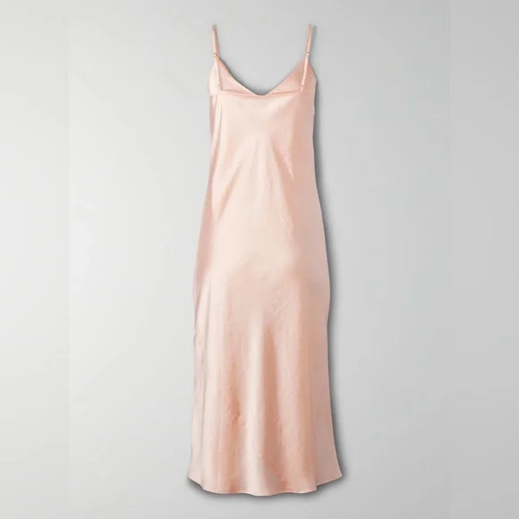 27. Aritzia Wilfred Size Medium Only Slip Satin Midi Dress - Picture 2 of 10